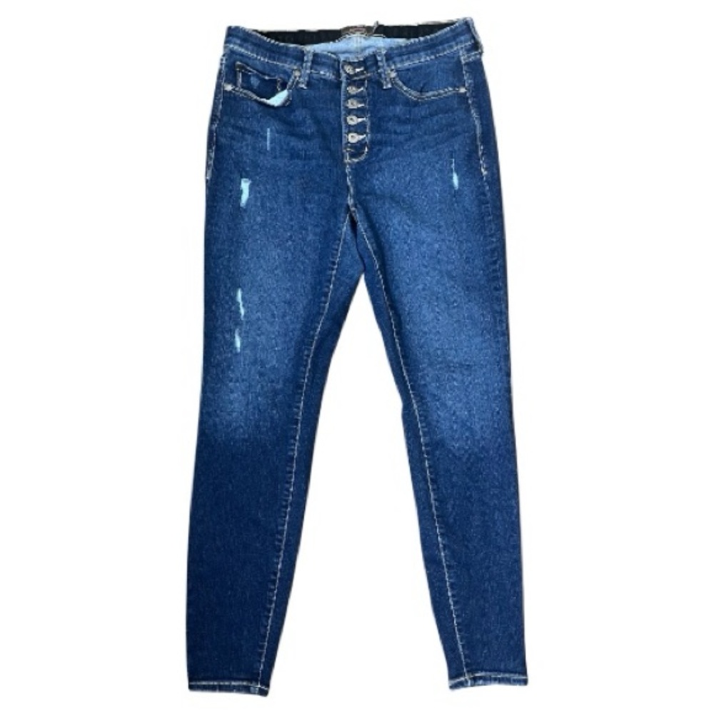 TORRID SKY HIGH SKINNY Premium Stretch Jeans Dark Wash Indigo Blue Size 14R